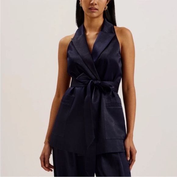 Ted Baker Jackets & Blazers - Ted Baker Navy Satin blazer size 2 to 4